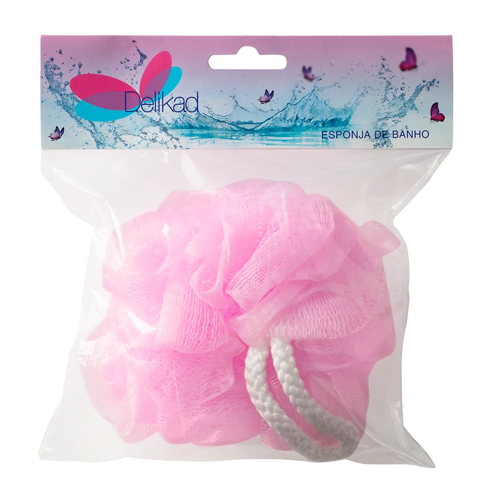 Esponja de banho rosa